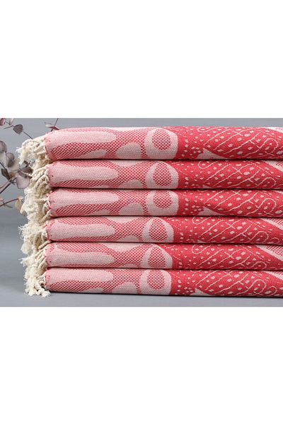 Kayra Export قماش غسيل ديكور بيشتيمال باللون الأحمر مقاس صغير 45 × 95 سم