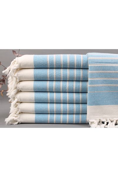 Kayra Export قماش غسيل قطني أزرق فاتح من بيشتيمال مقاس صغير مقاس 45 × 90 سم