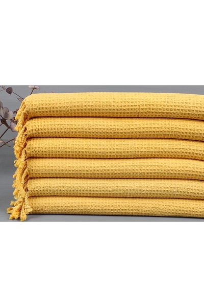 Kayra Export إبريق شاي بيشتيمال أصفر بيشتيمال مقاس صغير 50x100 سم قطن بيشتيمال
