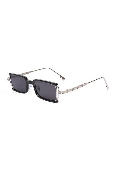 RC RAY CARTER Amorphous Black Glass Silver Frame Vintage Women's Sunglasses Raycarter