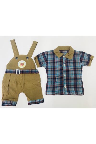 Baby Slon Kids Clup Yazlık Gömlekli Nakışlı Salopet Erkek Çocuk Takım