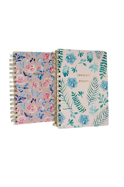 NATURANIMAL Acar Blume 14.5*21cm 80 Gr. 1st dough 256 Pages*2 Spiral Lined Notebook Set of 2