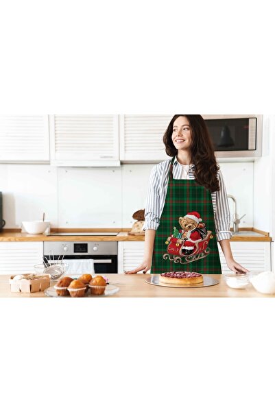 Adawall AdaHome Yılbaşı Temalı Santa Teddy Mutfak Önlüğü