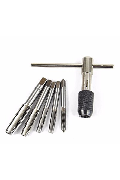 REKOTOOLS -6 Adet Metrik Vidalı Kılavuz T Şeklinde Anahtar Diş Açma Seti Seti M6 M7 M8 M10 M12