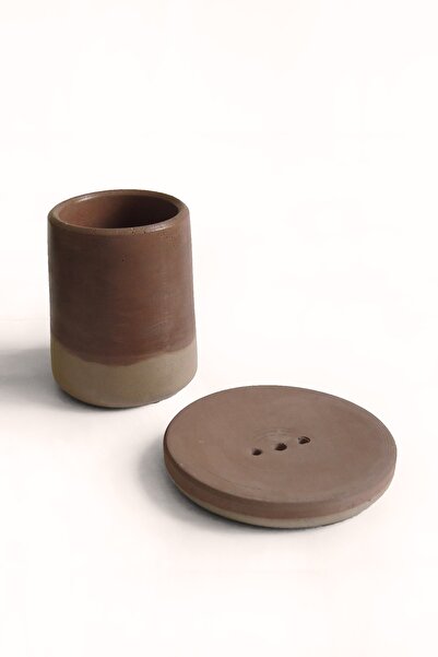 Ghogol Home Set pentru periuță de dinți și săpun din beton - Bole Tint semi-mat