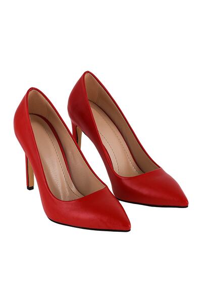 JustBow Kadın Kırmızı Topuklu Ayakkabı