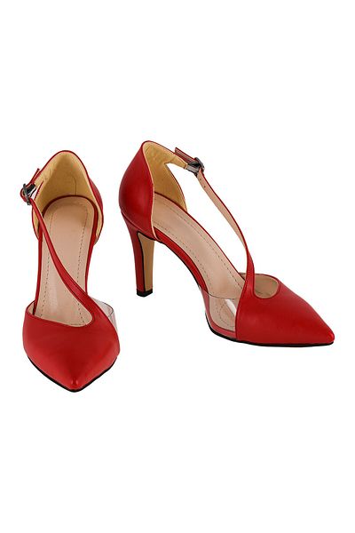 JustBow Pantofi cu toc roșu de damă