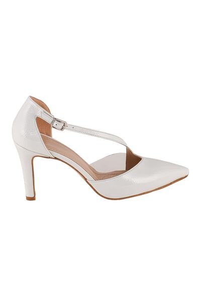 JustBow Women's White Heeled Shoes