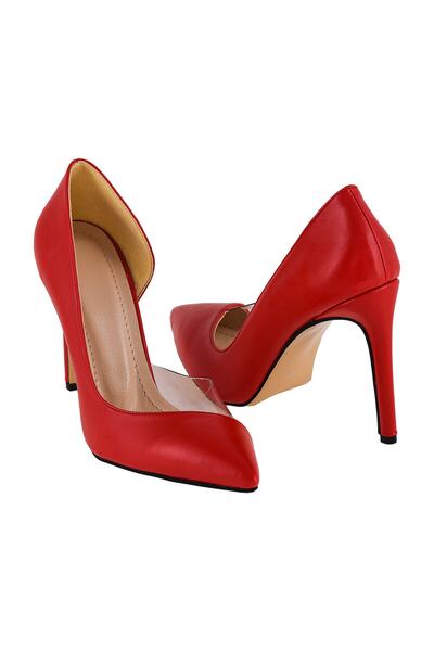 JustBow Kadın Kırmızı Topuklu Ayakkabı