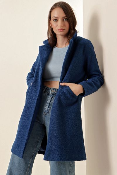 Bigdart 9082 Oversize kabát Kaşe - Saks