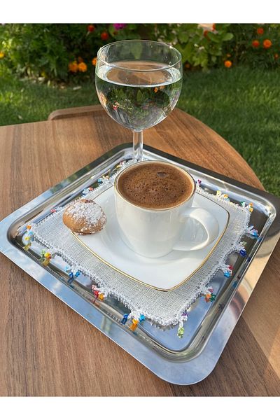HALATÇI HOME غطاء منديل تقديم القهوة