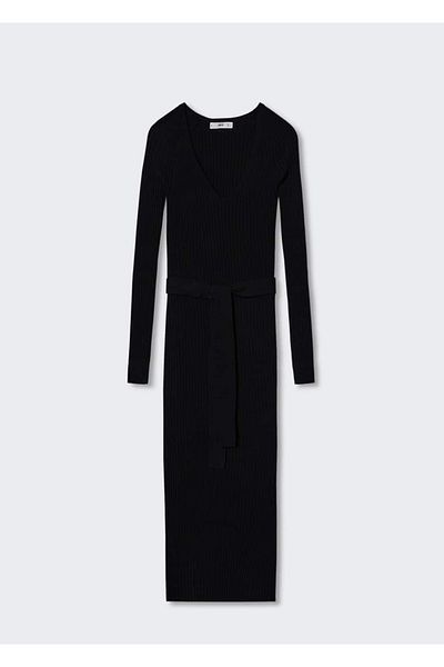MANGO Woman Rochie tricotată cu fundă