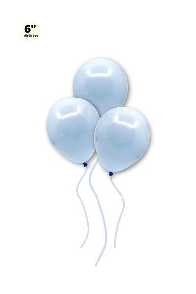 Huzur Party Store Small Mini Size Blue Color Macaron Balloon 10 Pieces 6 Inch 15 Cm Party Balloon Soft Color Birthday Decoration