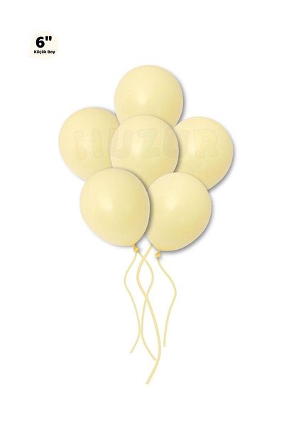 Huzur Party Store Small Mini Size Yellow Color Macaron Balloon 10 Pieces 6 Inch 15 Cm Party Balloon Soft Color Birthday Decoration