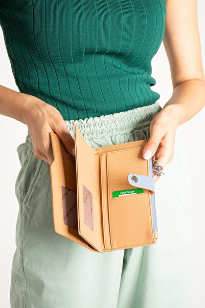 ImPolo Solin Mavi Kadın El Ve Cep Cüzdanı 10x18.5 Ebatında