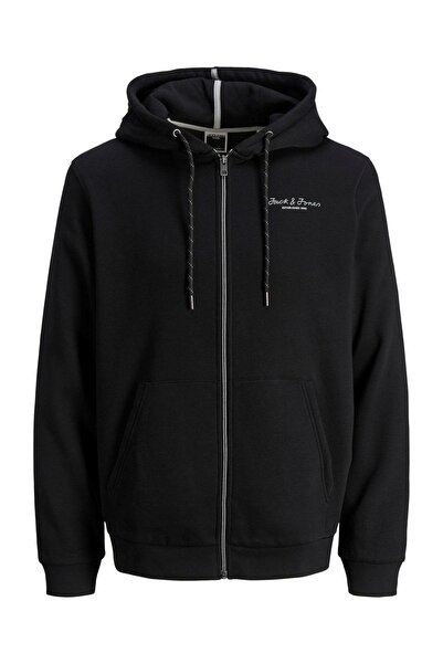 Jack & Jones Jcoberg Sweat Zıp Hood Noos Μαύρο 12215381