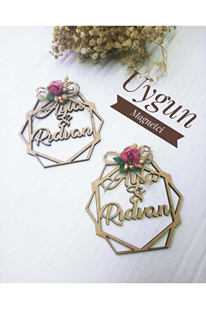 modernlazer Ahşap Magnet Söz Nişan Düğün Hediyelik 25 Adet