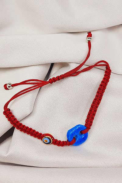 Nev Tasarım Syriac Bracelet with 2 Holes and Evil Eye Beads