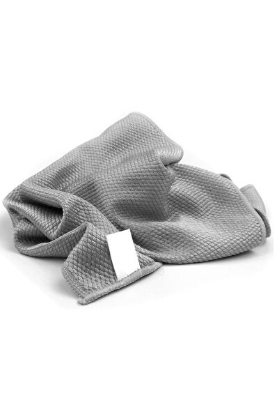 Vizyon Park Mikrofiber Oto Cam Temizlik Bezi Baklava Desen Cam Bezi Toz Leke Bırakmaz 50x70 Cm- Gri