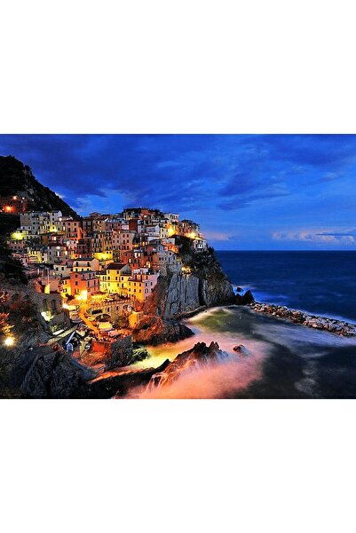Genel Markalar Deniz ve Gece Manzarası Çerçeveli 60x75 Sayılarla Boyama Hobi ...