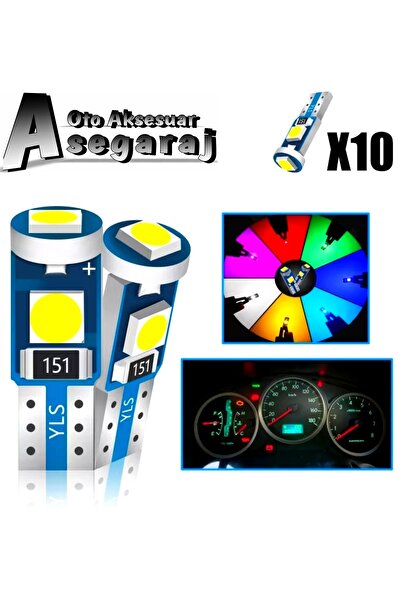 Asegaraj Oto Gösterge Ledi T5 5050 Led Torpito Kadran Led 12v Canbuslı Beyaz ...