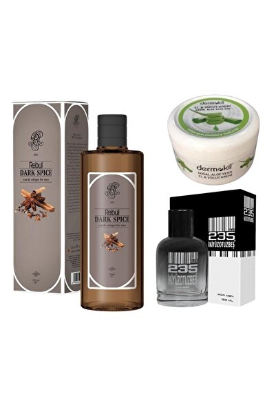 Rebul Dark Spice Kolonya 270ml Cam Şişe +235 Parfüm Men Black Edt 100 ml+ Der...