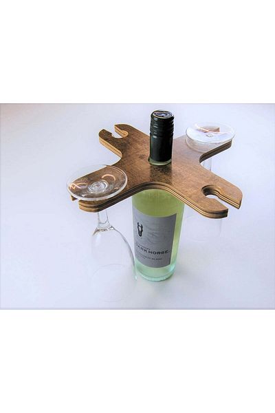 Shopkutuk Wooden 4-Glass Wine Serving Holder