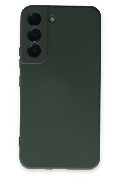 HappyCase Samsung Galaxy S22 Kılıf Nano Içi Kadife Silikon - Koyu Yeşil