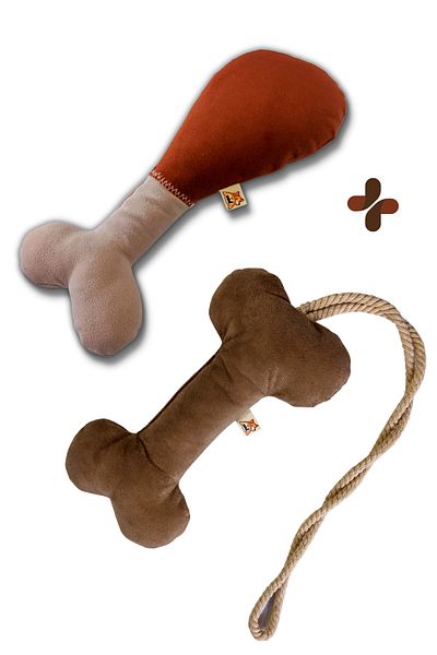 UTDpet Chicky Sound Bone Dog Toy + Bestie Traction Bone Dog Toy