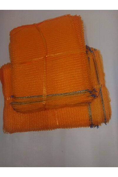 Abdioğulları Plastik Patates-soğan-ceviz Çuvalı File 30cmx50cm Turuncu 100 Lü Ağzı Ipli