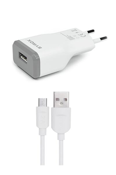 Syrox Eu-39- Samsung Galaxy J7 Pro Uyumlu Mikro Usb Girişli 2.0 Amper Şarj Al...