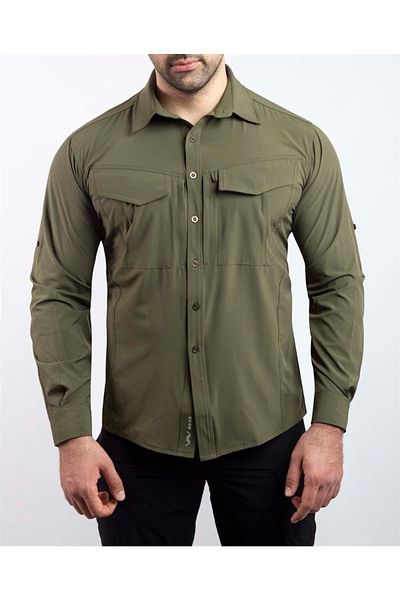 VAV WEAR Τακτικό πουκάμισο ελαστική εφαρμογή Ανδρικά ρούχα εξωτερικού χώρου Αντι-ιδρώτα Trekking Tacflex01