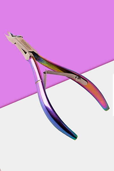 Uniquem Ince Ağız Manikür Pens Rainbow Cobalt Et Tırnak Kesici Kalın Çelik Xl16