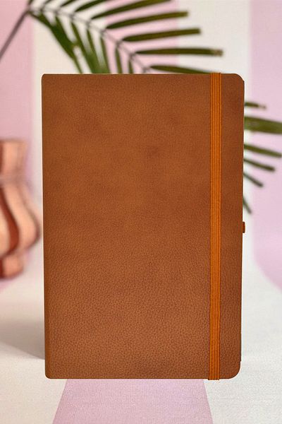 Four Office 13x21 Elastic Thermo Leather Four Class Striped Notebook 96 Sheets Notebook
