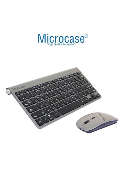 Microcase 2.4 Ghz Wireless Kablosuz Slim Klavye Ve Mouse Seti + Türkçe Klavye Etiketi - Al2770 Gri