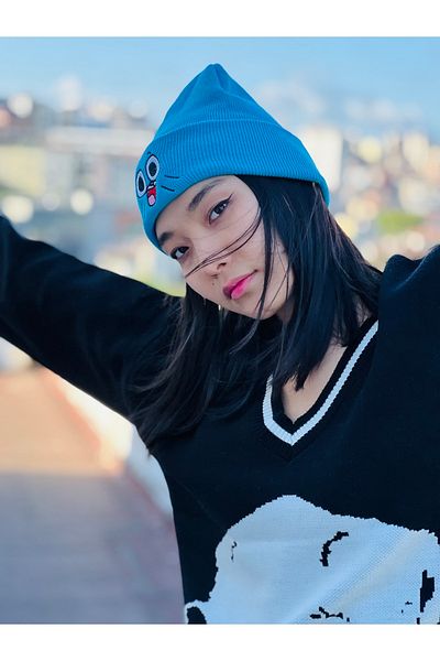 HemenALbence Unisex Blue Gumball Embroidered Design Beret