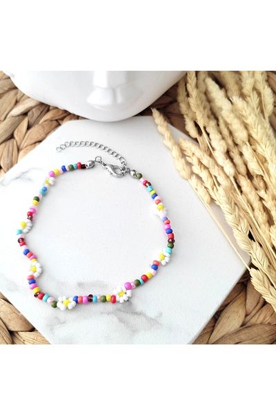 HALHALMILL Women's Colorful Daisy Anklet