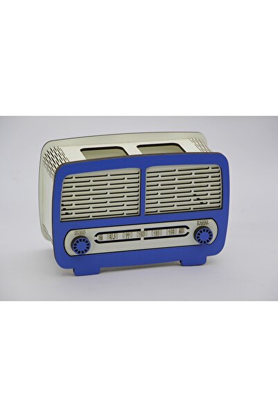 Ahşap Nostaljik Radyo Görünümlü Kalemlik