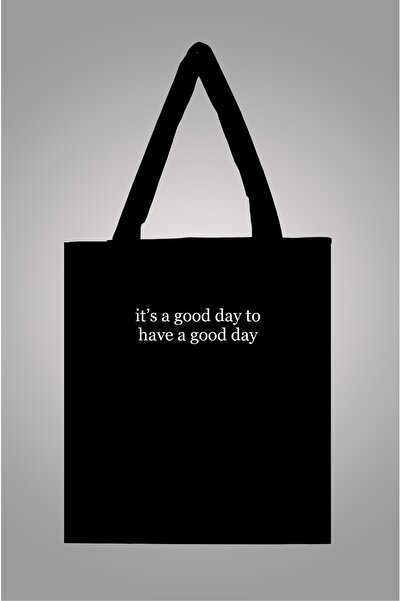 Siyah Kanvas Bez Çanta Good Day