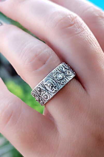 Fildişi Aksesuar Motifler Şekilli Antik Gümüş Kaplama El Yapımı Ayarlanabilir...