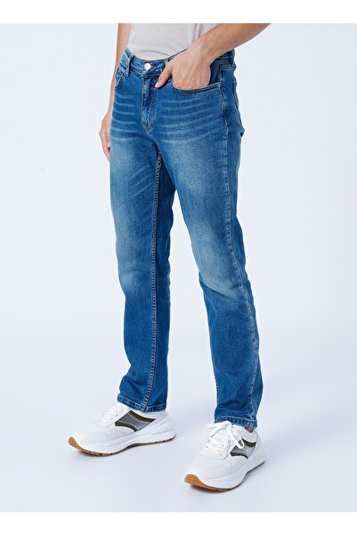 Fabrika Low Waist Narrow Leg Slim Fit Blue Men's Denim Trousers Zerrı 1