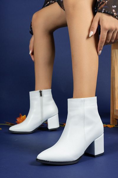 Riccon Damenstiefel mit weißer Haut 0012893s