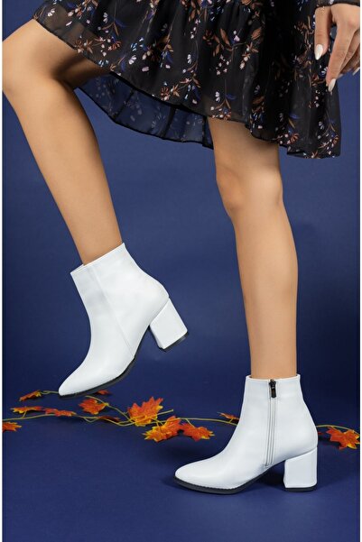 Riccon Fehér bőrű női csizma 0012893s