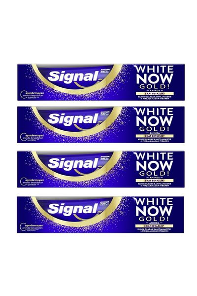 Signal معجون أسنان أبيض نو جولد 50 مل × 4 قطع 1909series