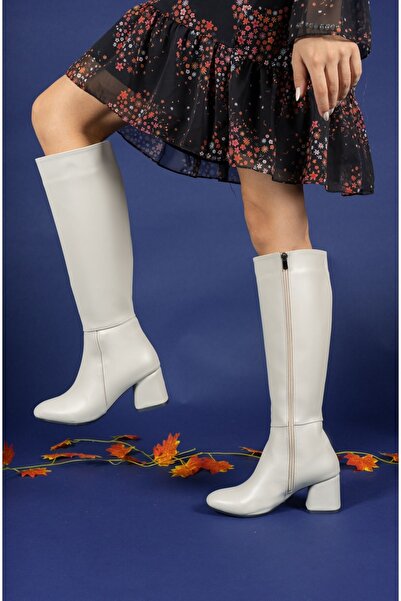 Riccon Bézs bőrű női csizma0012815y