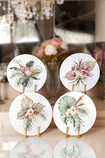 Realhomes 4-Piece Exotic Leaf Designed Placemat & Supla