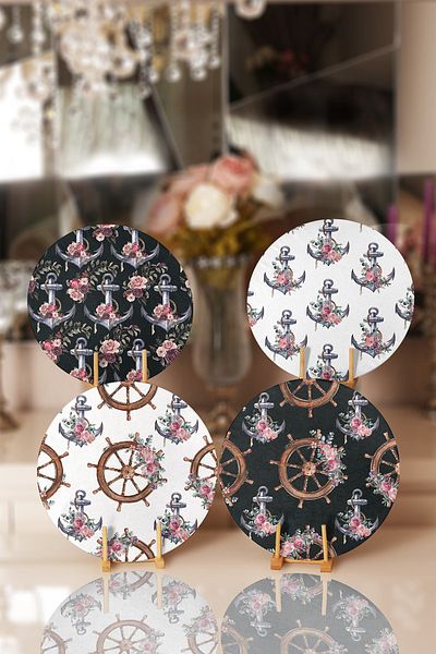 Realhomes 4-Piece Anchor & Helmet Special Designed Placemat & Supla