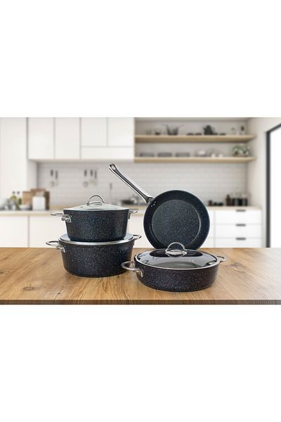 Leydi Marble Mia 7 Piece Granite Cookware Set