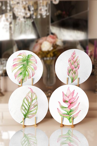 Realhomes 4-Piece Exotic Leaf Designed Placemat & Supla