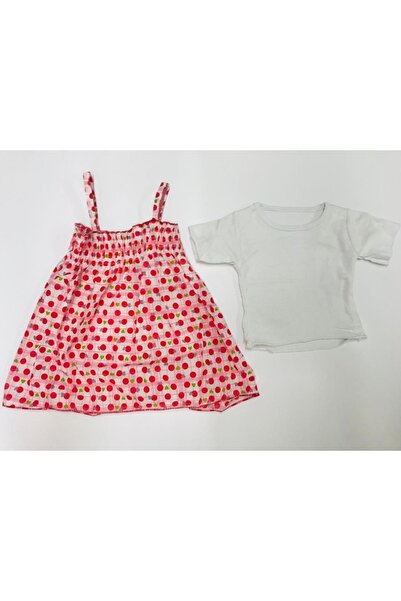 Baby Slon Kids Clup Yazlık Desenli Askılı Jile Kısakol Tişört Kız Çocuk Ikili...